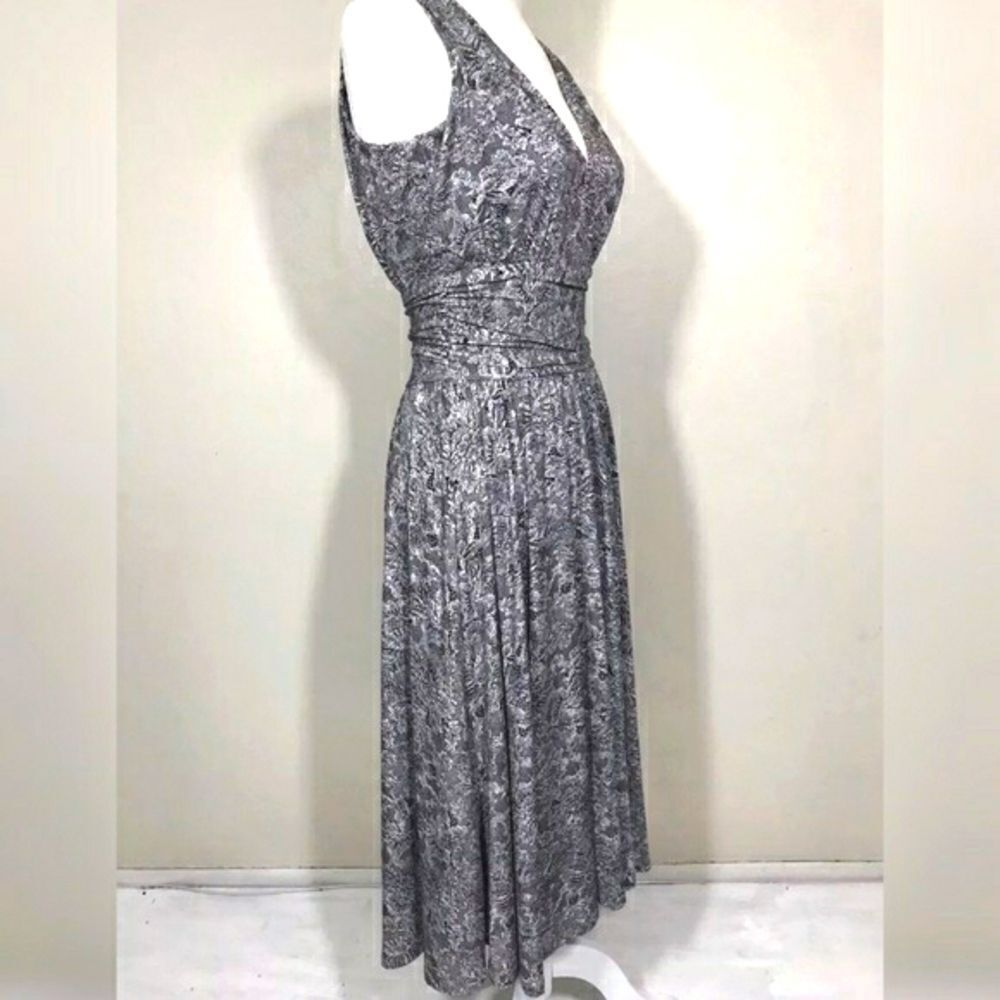 Classic Gray Floral Women Dress Size XS
